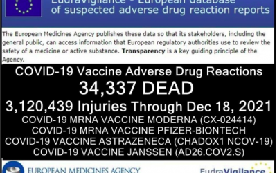 34,337 Deaths 3,120,439 Injuries Following COVID Shots in European Database as UK Public Data Show 35 Deaths 213 Hospitalizations Among Booster Triple Vaccinated
