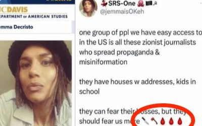 University Of California Professor Threatens Pro-Israel Journalists And Their Families
