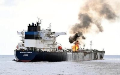 British Oil Tanker On Fire For Several Hours After Houthi Attack, Dramatic Photos Show