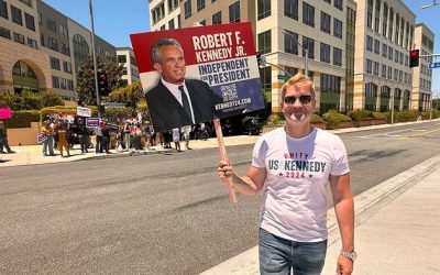 Kennedy Supporters Protest Outside CNN Office In Burbank After He Is Excluded From Debate