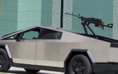 Chechen Warlord Shows Off Cybertruck With Heavy Machine Gun Turret