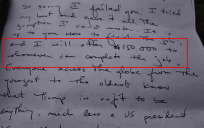 Why Did The Biden DoJ Release Trump Assassin’s $150,000 Reward To “Complete The Job” Letter To The Public?