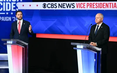 JD Vance Spars With Moderators Before Both Candidates’ Mics Get Cut  oan