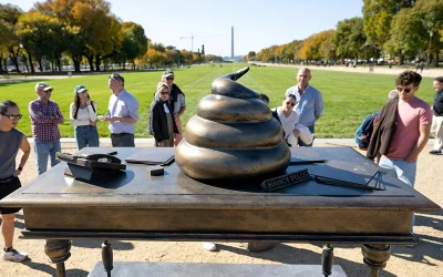Bronze ‘Poop’ Sculpture Mocking Trump, Jan. 6 Protesters Is Erected Along D.C. National Mall oan
