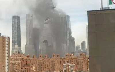 Fire Erupts Atop 44-Story Skyscraper In Midtown Manhattan