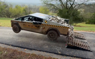 Following ‘C-4’ Detonation Test, YouTuber “WhistlinDiesel” Sends Cybertruck Through Second Durability Test