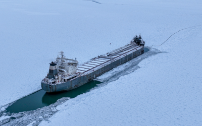 Bulk Carrier Paralyzed On Lake Erie As Ice Coverage Exceeds 50-Year Trend
