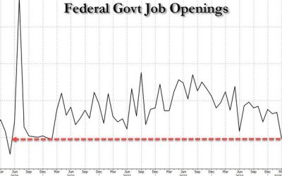 Deep State JOLTED: Government Job Openings Plummet To 5 Year Low As Total Hires, Quits Jump