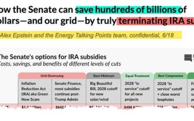 GOP Senators Briefed On Plan To Obliterate “Toxic” Green Subsidies, Dismantle Climate Heist On US Treasury