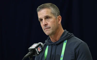 Ravens coach John Harbaugh pushes back on reporter for framing negative question about WH visit oan