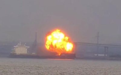 Explosion Rocks Cargo Ship Departing Baltimore Harbor