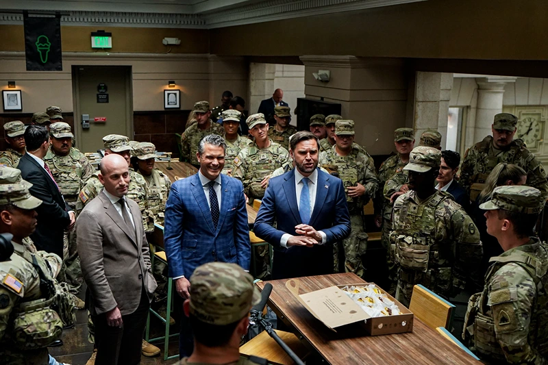 Vance and Hegseth visit D.C. National Guard, serve Shake Shack to thank troops for crime-fighting efforts oan