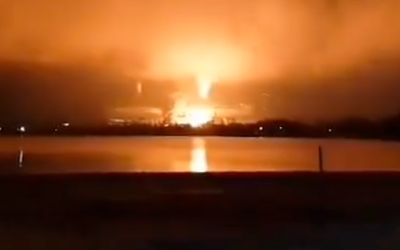 Footage Shows Possible Drone Strike On Major Power Station Near Moscow