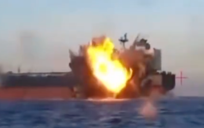 Ukraine Releases Footage Of Kamikaze Drone Boats Striking Russian Shadow-Fleet Tankers