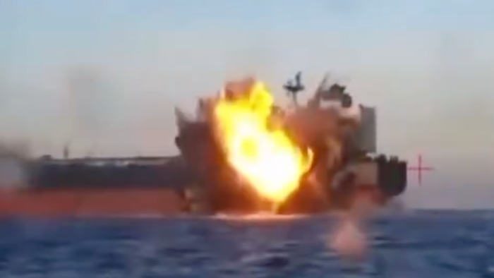 Ukraine Releases Footage Of Kamikaze Drone Boats Striking Russian Shadow-Fleet Tankers