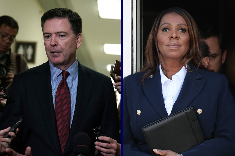Judge dismisses indictments against James and Comey oan