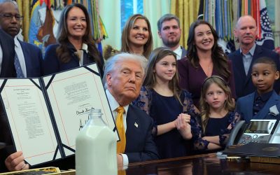 Trump signs bill reversing Obama-era school lunch policy, allowing whole and 2% milk again oan