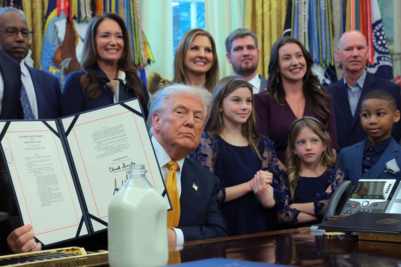 Trump signs bill reversing Obama-era school lunch policy, allowing whole and 2% milk again oan