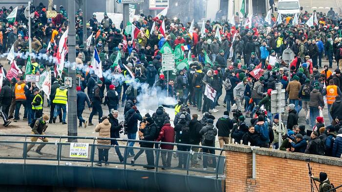Police Use Tear Gas, Stun Grenades Against Farmers Protesting Mercosur Trade Agreement At EU Parliament In Strasbourg