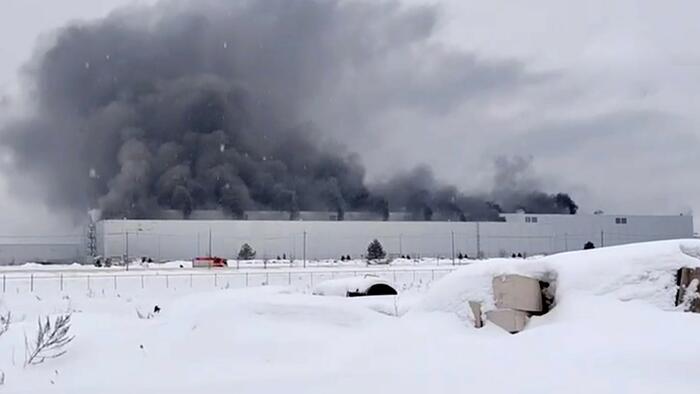 Fire Engulfs Former Volkswagen Factory, Which Now Makes Chinese Brand, South Of Moscow
