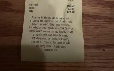 America’s Top Restaurant Winner Slaps Diners With Mandatory Tip And Woke Lecture On Receipt
