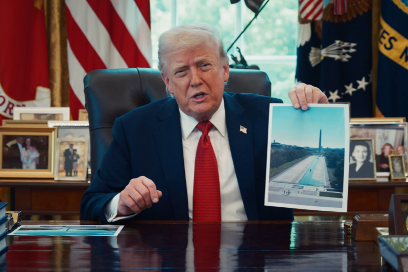 Trump renovating ‘filthy’ Lincoln Memorial Reflecting Pool with new ‘American Flag Blue’ paint job oan