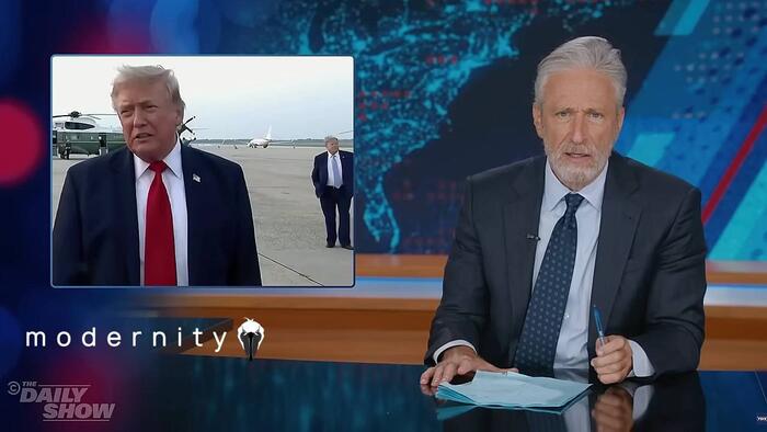 “Who The F**k Is This?”: Jon Stewart Thinks He Discovered Trump’s Body Double