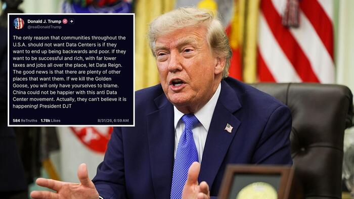 ‘You Will Only Have Yourselves To Blame’: Trump Warns Anti-Data-Center Crowd Not To ‘Kill The Golden Goose’