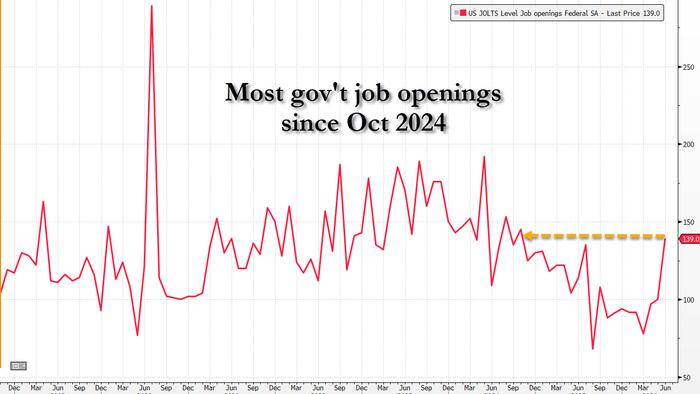 Undrain The Swamp: JOLTS Miss Despite Shocking Surge In Government Job Openings To Biden Admin Levels