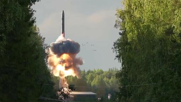 Watch: Russian Military Conducts Test Of Huge Mobile ICBM