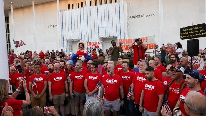Leftists Rally To Stop Trump’s Renovations To Crumbling Kennedy Center