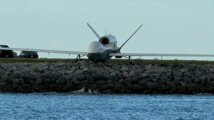 $240 Million Triton Spy Drone Stops Feet From Disaster After Apparent Florida Runway Overrun